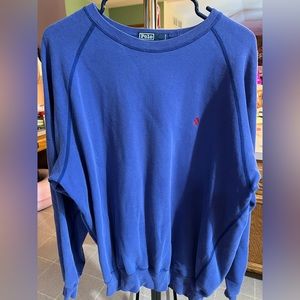 Polo Ralph Lauren men’s long sleeve sweatshirt in bright blue, size Medium.